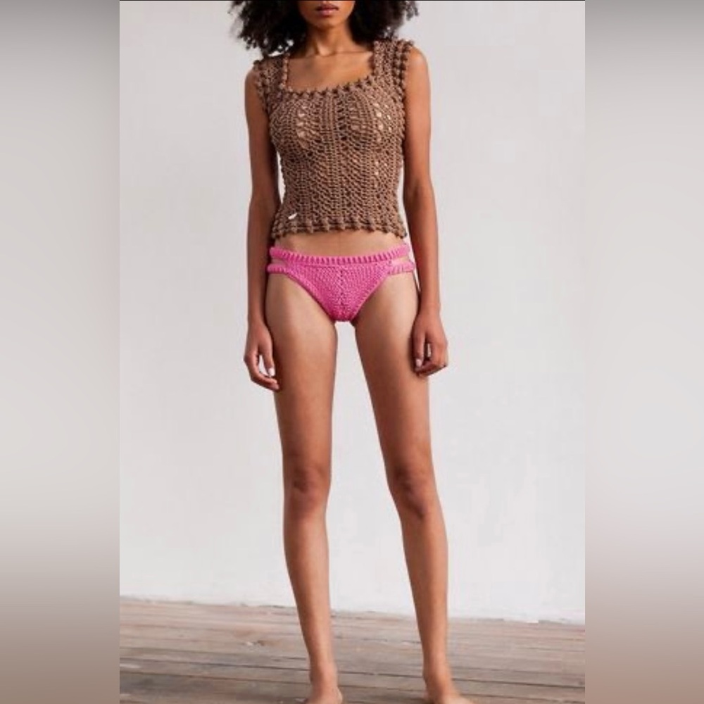 Helen Rodel Penelope Crochet Tank and Bra Set